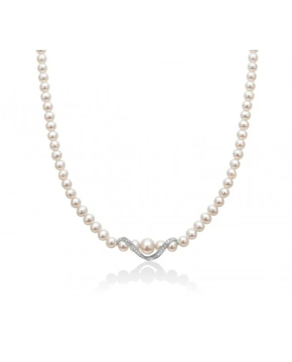 Collana di perle e diamanti Miluna PCL5531V