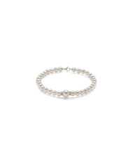 Pearl bracelet with diamond and gold center Miluna PBR3073V
