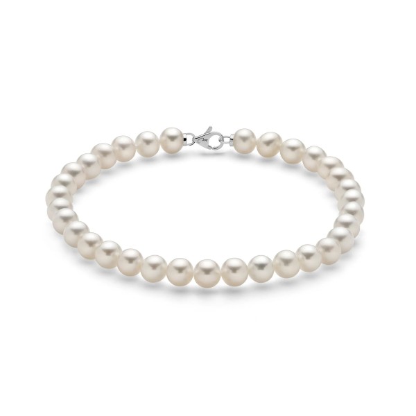 Bracciale con filo di perle bianche d'oriente Miluna PBR1677V