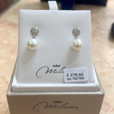 Pearls and white gold earrings Miluna PER2532