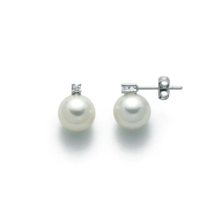 Pearl earrings with diamonds Miluna PER2302