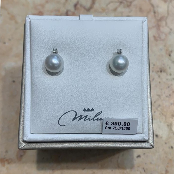 Pearl earrings with diamonds Miluna PER2302