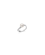 Miluna ring in white gold with pearl and diamonds PLI1597