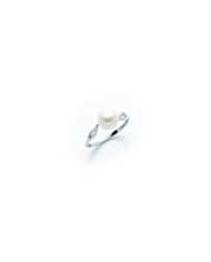 Miluna ring in white gold with pearl and diamonds PLI1587