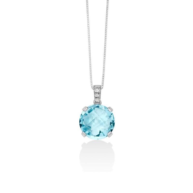 Miluna necklace in white gold with topaz and diamonds CLD4197