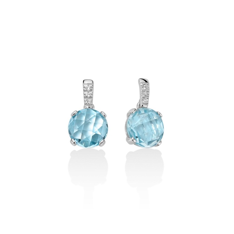 Miluna earrings in white gold with topaz and diamonds ERD2474