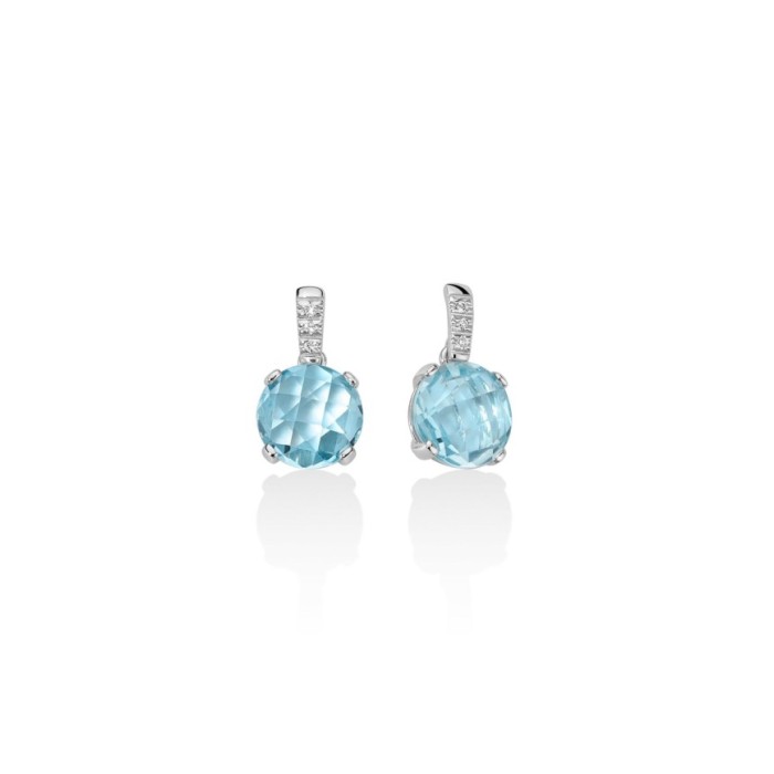 Miluna earrings in white gold with topaz and diamonds ERD2474