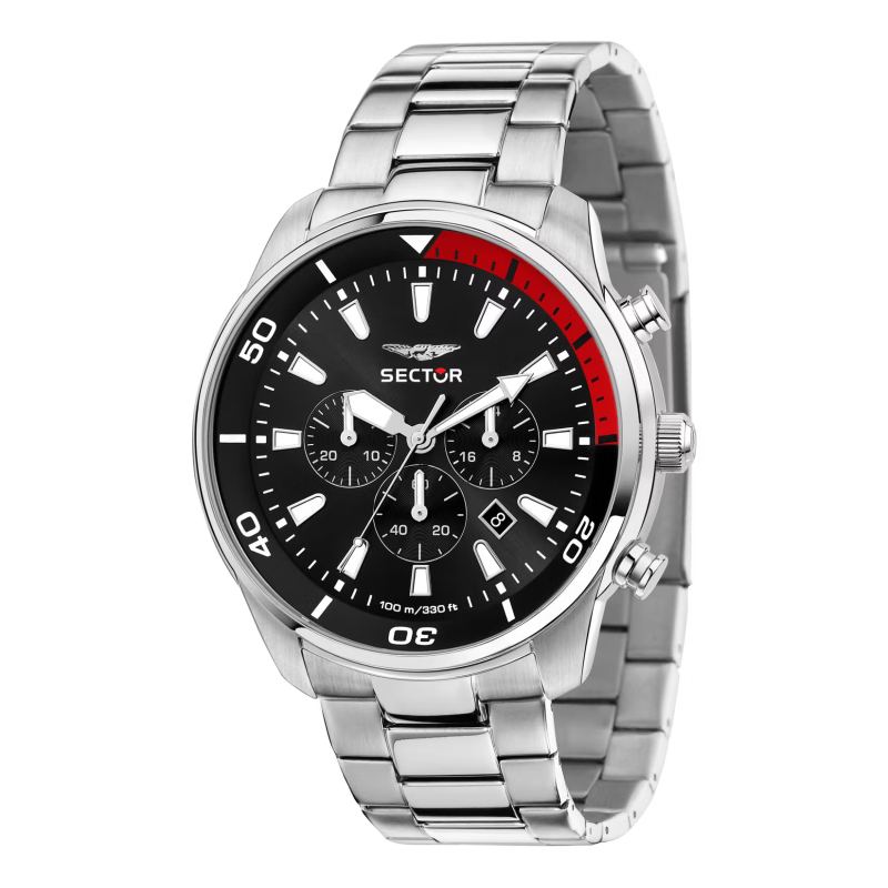 Sector Oversize R3273602018 black quartz chronograph for men