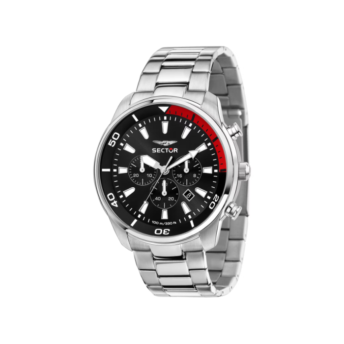 Sector Oversize R3273602018 black quartz chronograph for men
