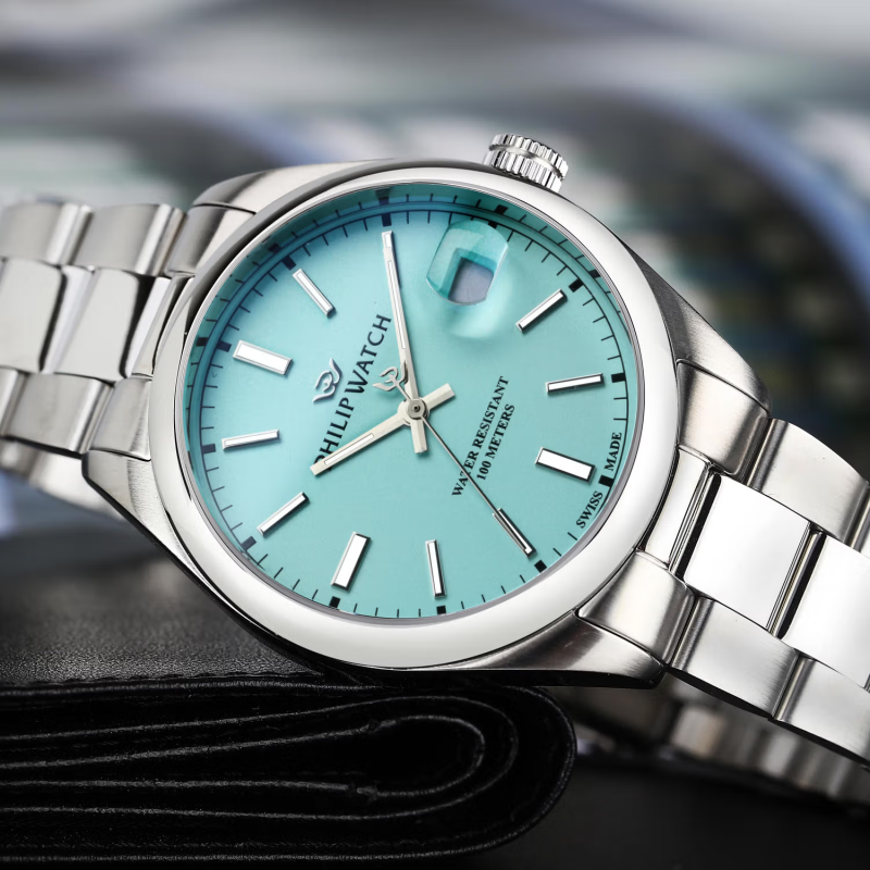 Quartz men's watch Philip Watch Caribe R8253597642 Clear Turquoise