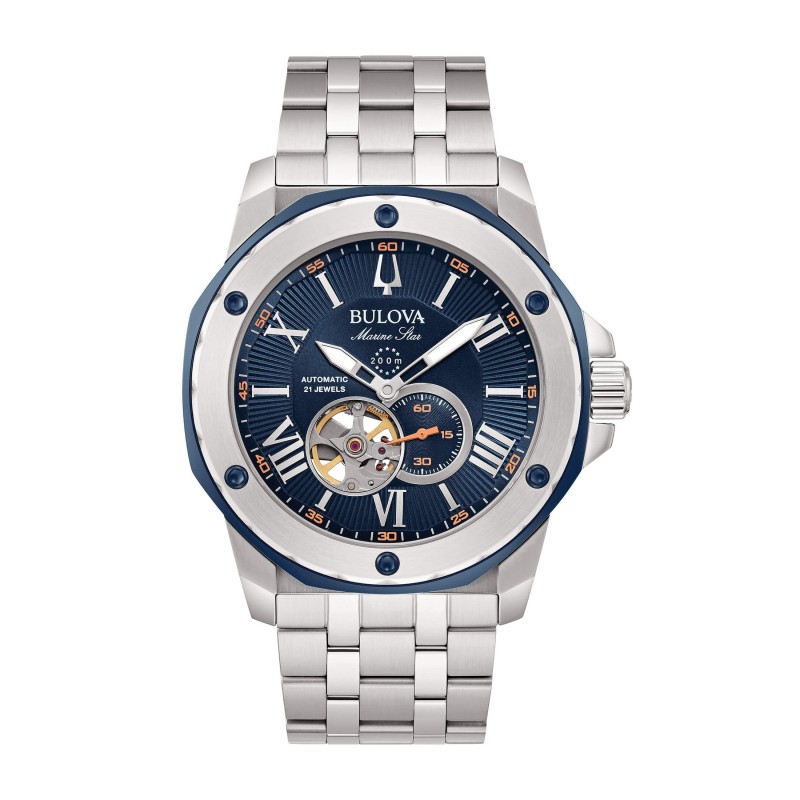 Men's Automatic Watch Bulova Marine Star 98A306 Blue