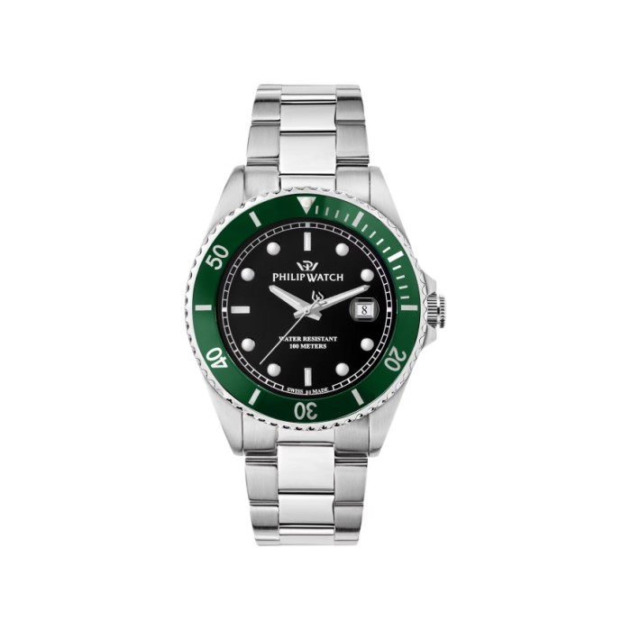 Quartz men's watch Philip Watch Caribe Diving R8253597086 Black and green
